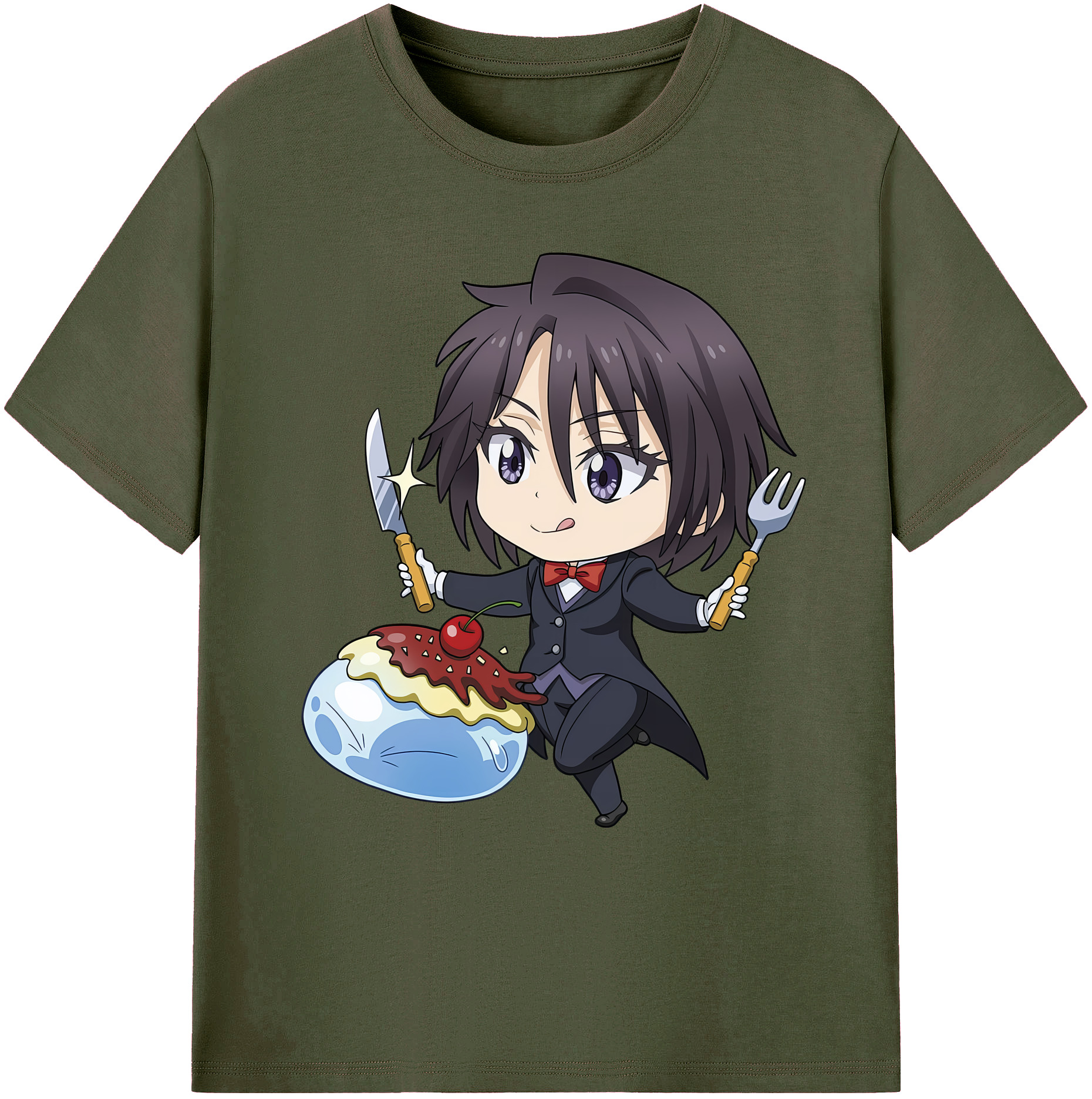 （画像用） 転スラ Regarding Reincarnated to Slime 綿100％ メンズ半袖Tシャツ｜肌触りやわらか＆通気性